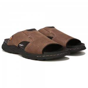 Dr. Scholl's Hawthorne Rutschen Sie Sandalen Herren Braun | 790683-HKE