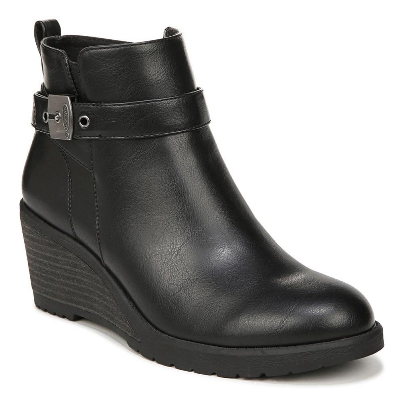 Dr. Scholl's Camille Wedge Stiefeletten Damen Schwarz | 621398-PKS