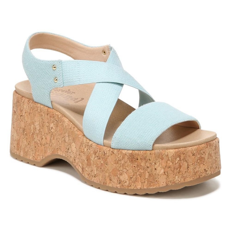 Dr. Scholl's Dottie Riemchen Wedge Sandalen mit Absatz Damen Blau | 780316-DKA