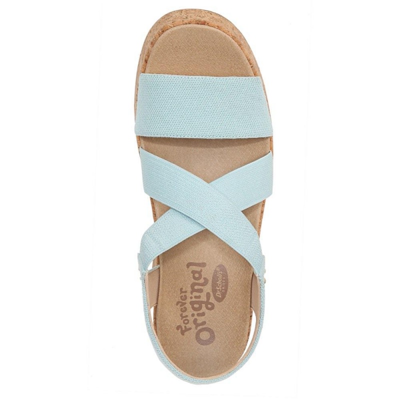 Dr. Scholl's Dottie Riemchen Wedge Sandalen mit Absatz Damen Blau | 780316-DKA