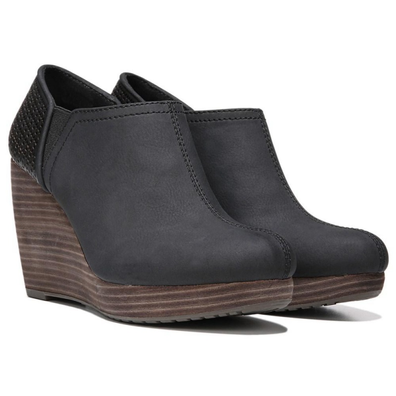 Dr. Scholl\'s Harlow Wedge Stiefeletten Damen Schwarz | 983716-VQR