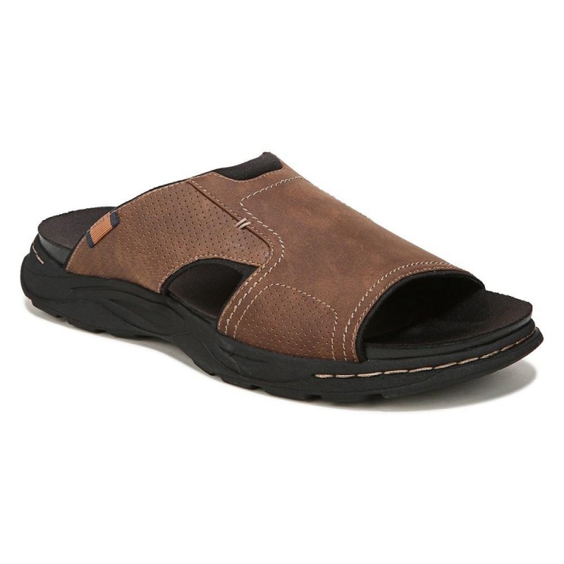 Dr. Scholl's Hawthorne Rutschen Sie Sandalen Herren Braun | 790683-HKE