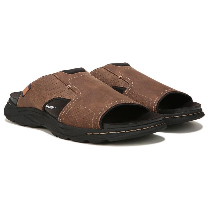 Dr. Scholl\'s Hawthorne Rutschen Sie Sandalen Herren Braun | 790683-HKE