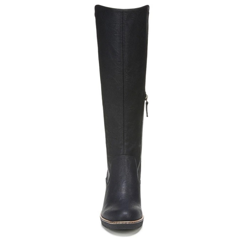 Dr. Scholl's Lindy Knee High Keilstiefel Damen Schwarz | 270145-RJE