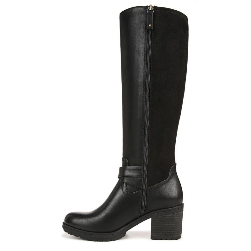 Dr. Scholl's Prairie Block Heel Hohe Knee-High Boots Damen Schwarz | 487906-XMA